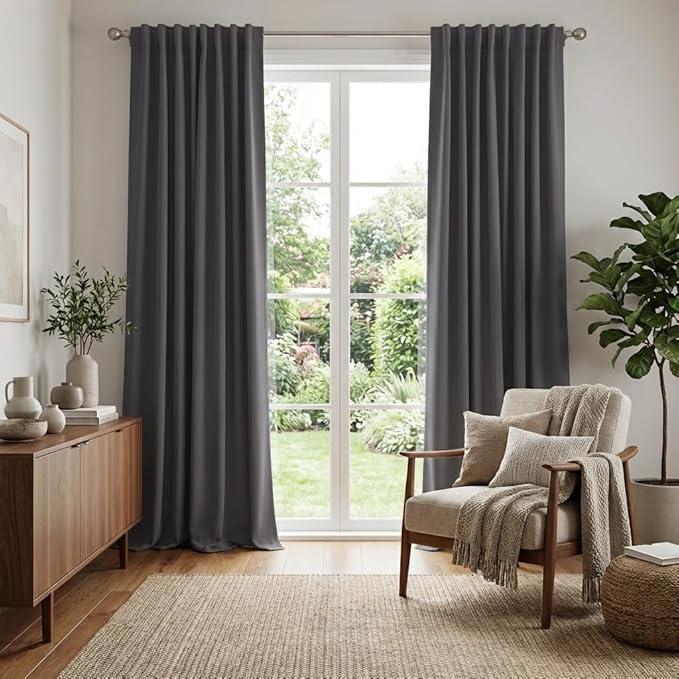 RYB HOME Blackout Curtains for Living Room, Privacy Thermal Insulating Window