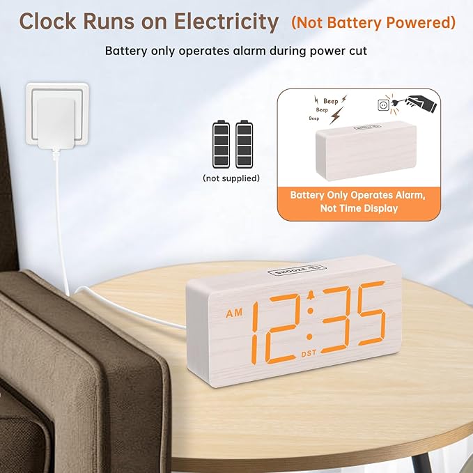 DreamSky Wooden Digital Alarm Clock