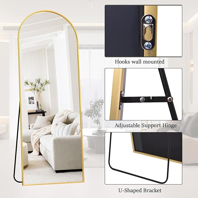 Rowjut Floor Mirror Arched Full Length Mirrors, Mirror Full Length Standing