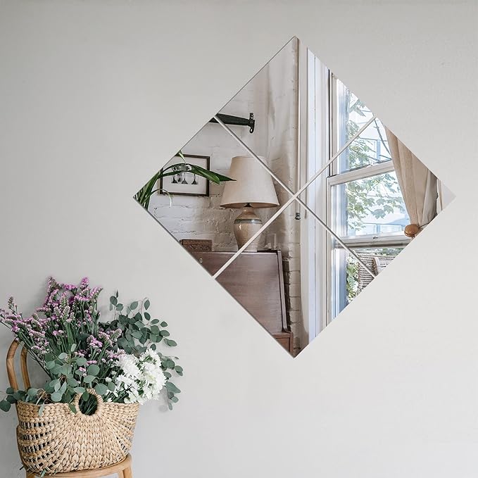 TRAHOME Home Gym Mirror Tiles for Wall, Living Room, Over The Door