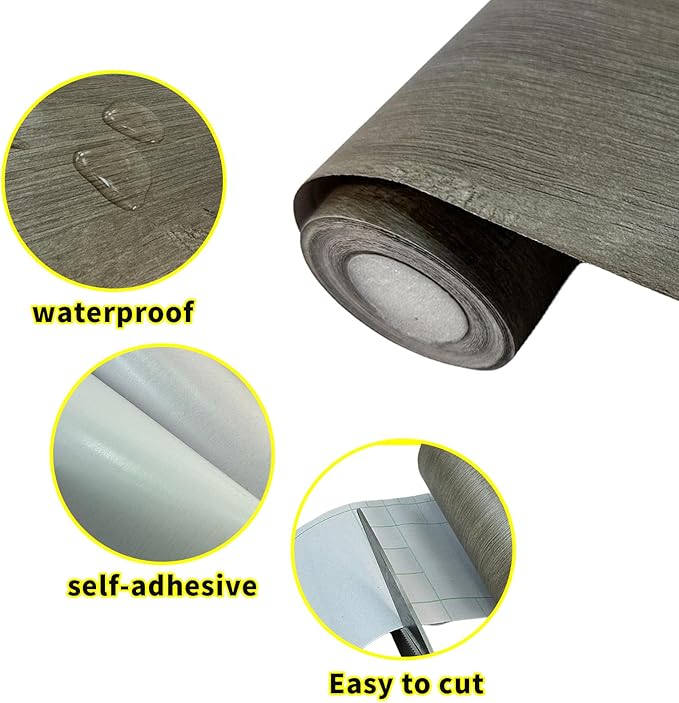 Teemall 10M Wood Grain Removable PVC Waterproof Border Wall Decor Self Adhesive