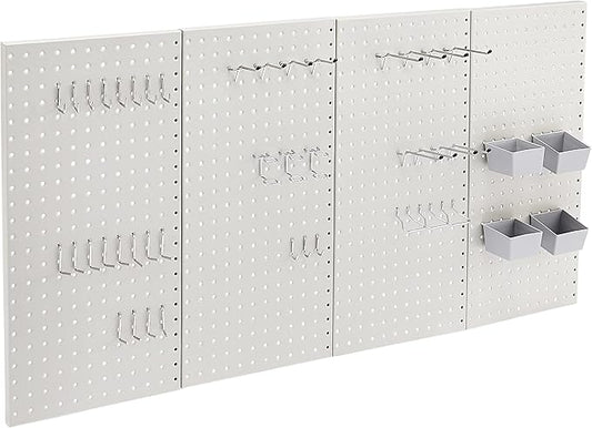 Amazon Basics Rectangular Metal Pegboard Wall Organizer, Tool Storage