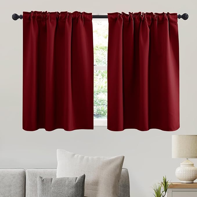 RYB HOME Small Window Curtains Blackout, Privacy Thermal Insulating Drapes