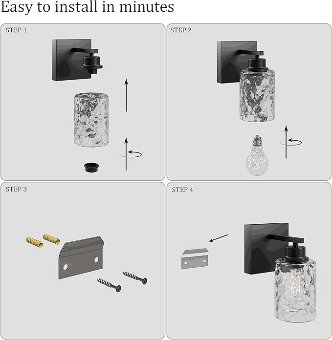 Rayogale Battery Operated Wall Sconce Set of 2, Easy Install Dimmable