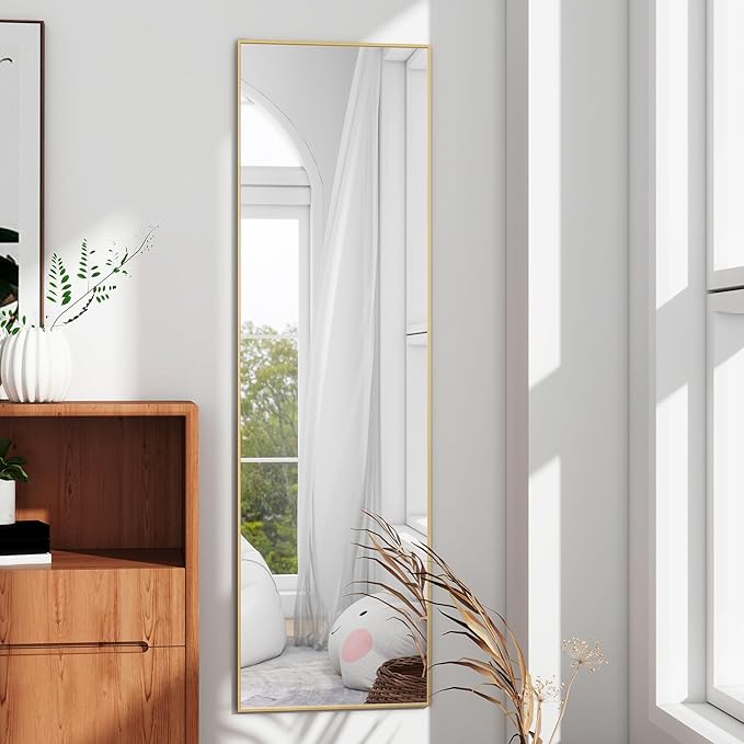 Full Length Door Mirror 14x48, Metal Frame