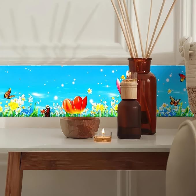 HOMETITUTE Wallpaper Border 4x196 Inch Peel and Stick Wall Border Wallpaper