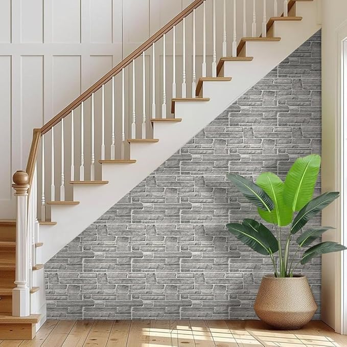 COMSTICKC Peel and Stick Faux Stone Wall Sticker Wall Panels, Not Real Stone