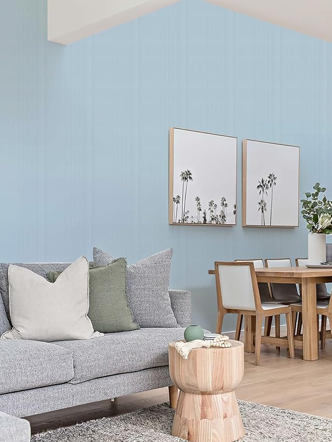 Orainege Peel and Stick Wallpaper Light Blue Wallpaper 15.7"x393.7" Textured
