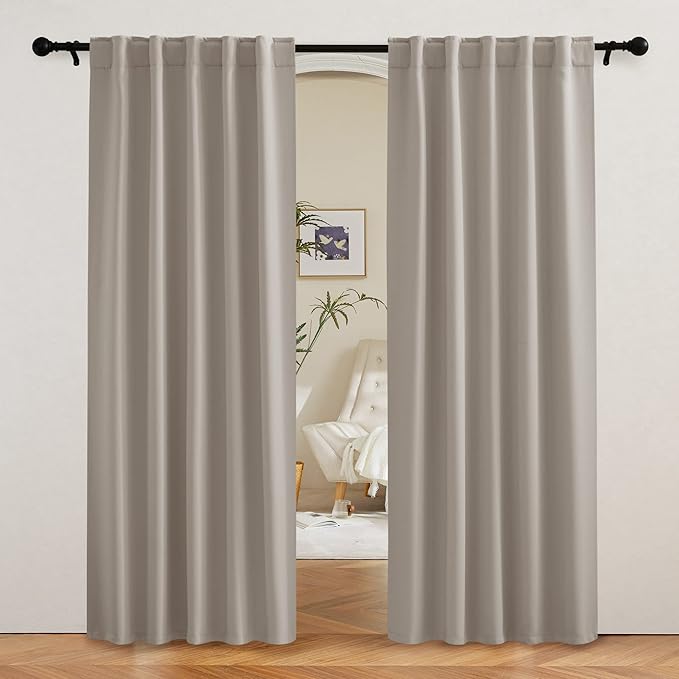 RYB HOME Blackout Curtains 80 inches Long Thermal Insulating Large Window