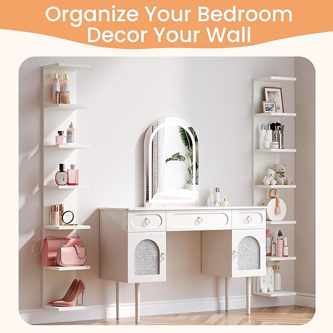 upsimples 7-Tier Floating Wall Shelf, Decorative Shelves