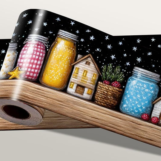 Mason Jar Wallpaper Border 196x4 Inch Removable Wall Border Peel and Stick