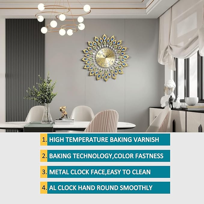 24.0 Inch Gold Large Wall Clocks