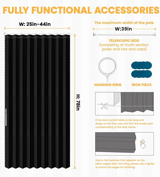 AJAZZ Blackout Sliding Door Curtains
