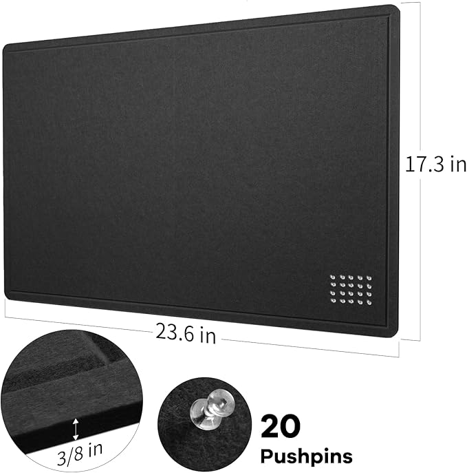 Lightomorrow Bulletin Board, 24 x 18 inches Decorative Felt Pin Board, Vision