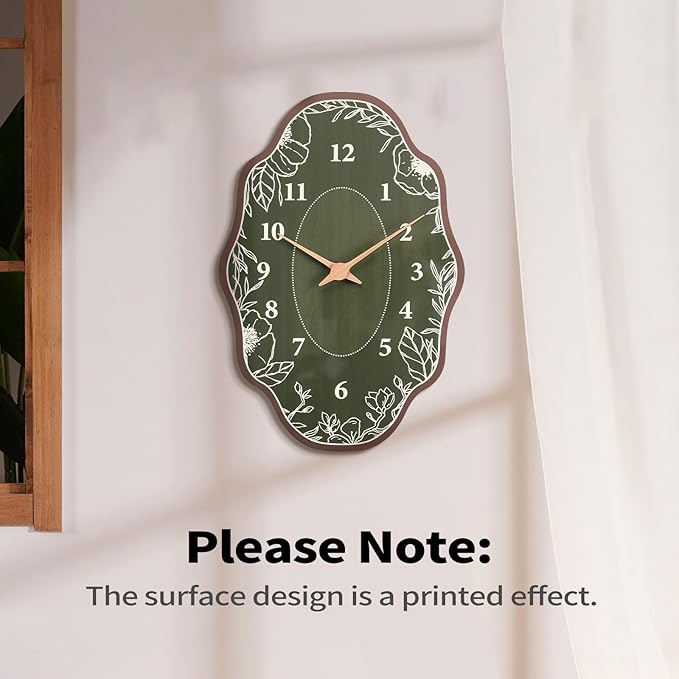 Mid Century Retro Irregular Shape Wall Clock, Silent Non-Ticking Battery