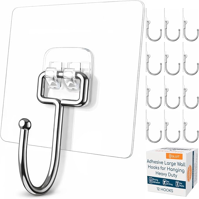GLUIT Adhesive Large Wall Hooks