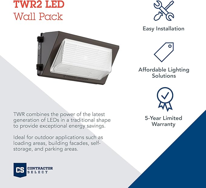 Lithonia Lighting 17" LED Wall Pack Outdoor Light Fixture, 3-Way Selectable CCT