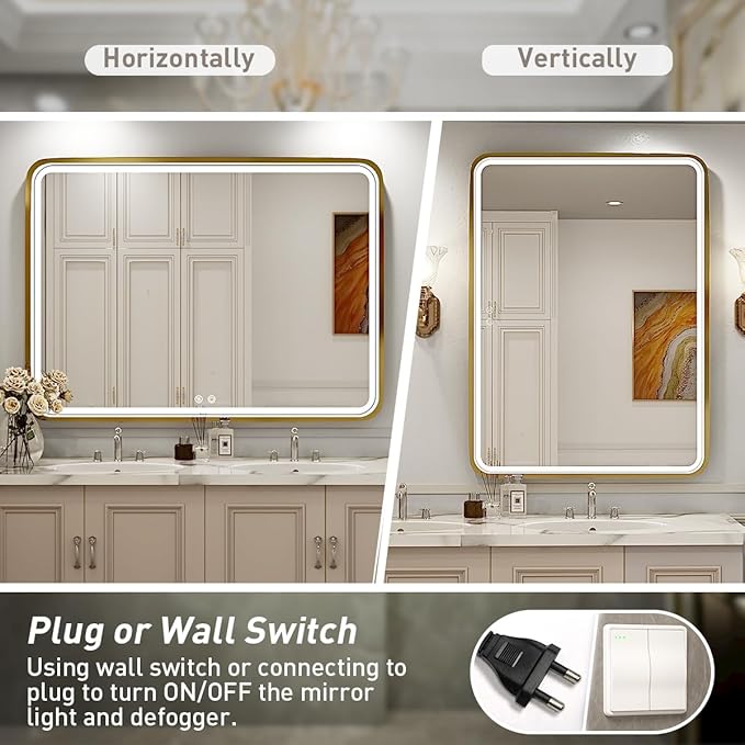 40x30 Inch LED Bathroom Mirror