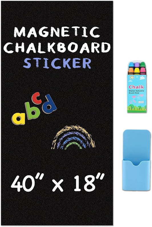 Magnetic Chalkboard Wallpaper Peel and Stick 40" x 18", Self-Adhesive