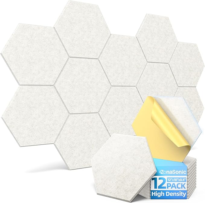 12 Pack Hexagon Acoustic Panels