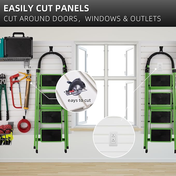 Slatwall Panels 4'x8' Garage Slat Wall Storage Systems Garage Wall Organizer