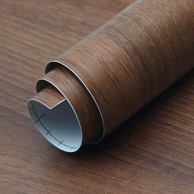 Walnut Wood Grain Contact Paper Peel and Stick Wood Wallpaper 24x78 inch Dark