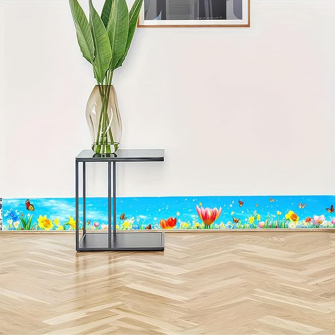 HOMETITUTE Wallpaper Border 4x196 Inch Peel and Stick Wall Border Wallpaper