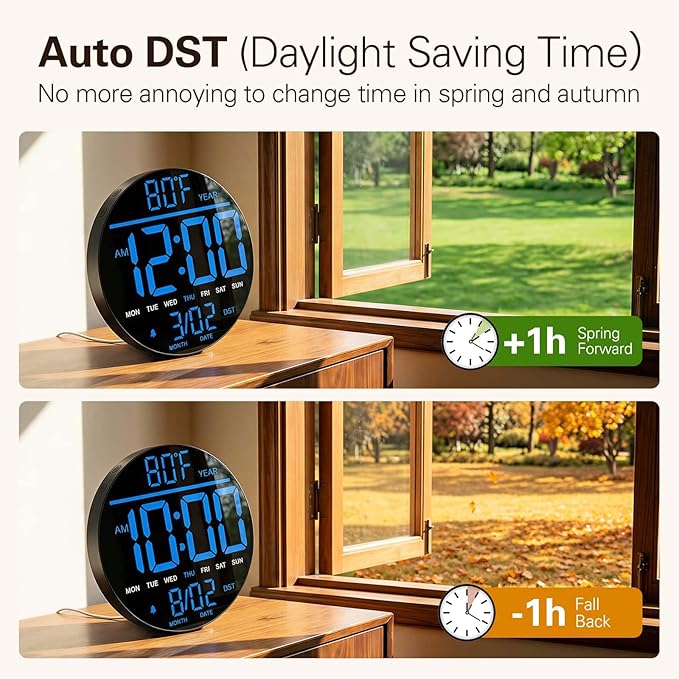 JALL 8" Large Digital Wall Clock