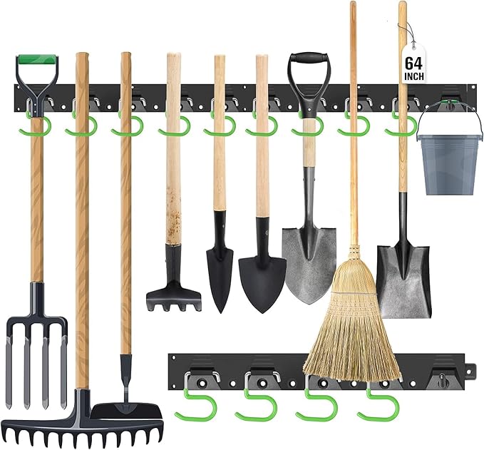 SWANLAKE Plastic 64 Inch Adjustable Storage System, Wall Mounted Hooks Tool