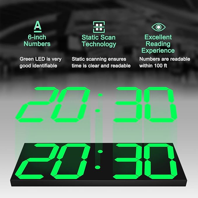 CHKOSDA LED Large Digital Wall Clock, Oversize Wall Clock