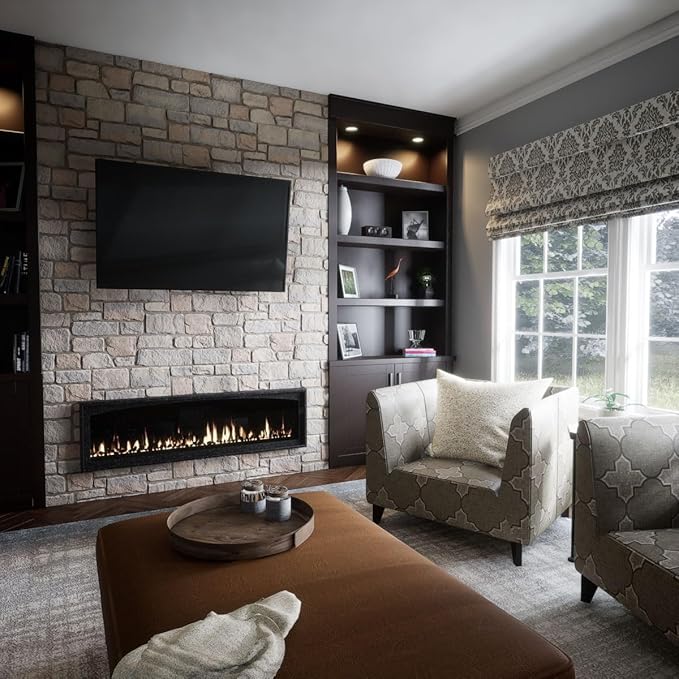 EverStone Cobblestone Faux Stone Panel, Harbor Mist Color