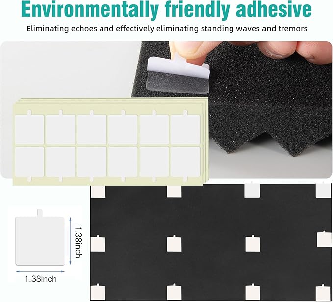 4 Pack Black Acoustic Foam Panels, High Density Soundproof Wall Panels