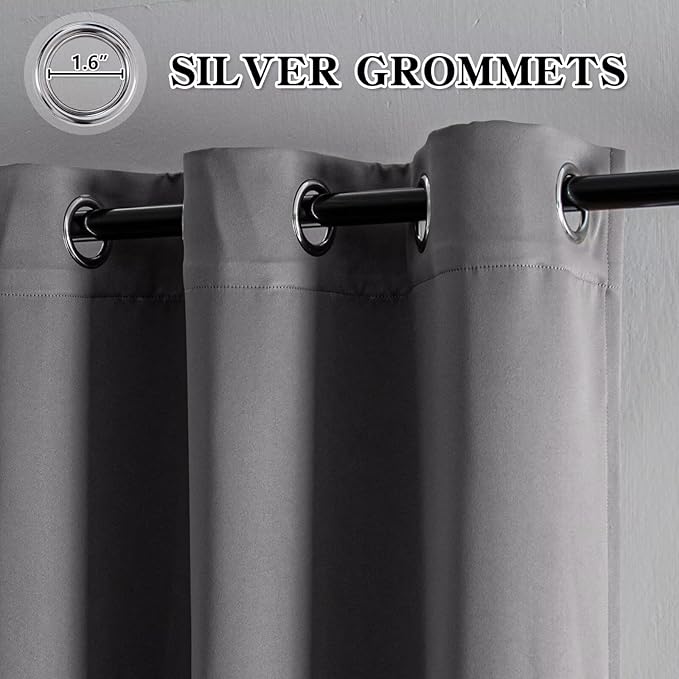IGEMAEVE Blackout Curtains 90 Inch Length 2 Panels Set, Grommet Energy Saving