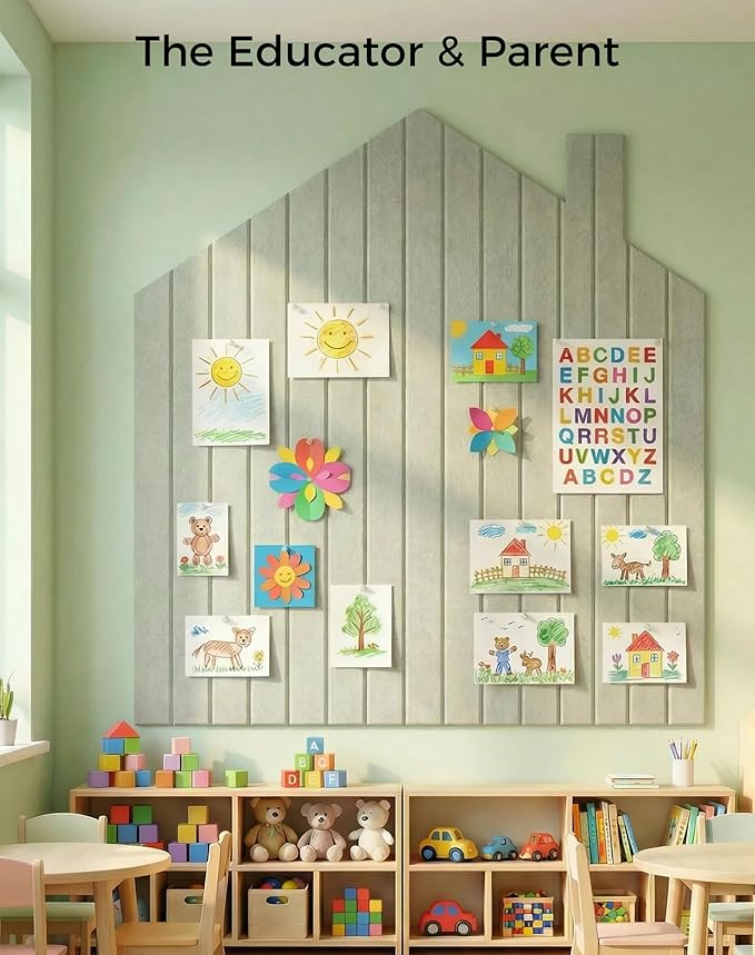Aothia 12-Pack Felt Bulletin Board Tiles, 48x36 Modular Pin Board