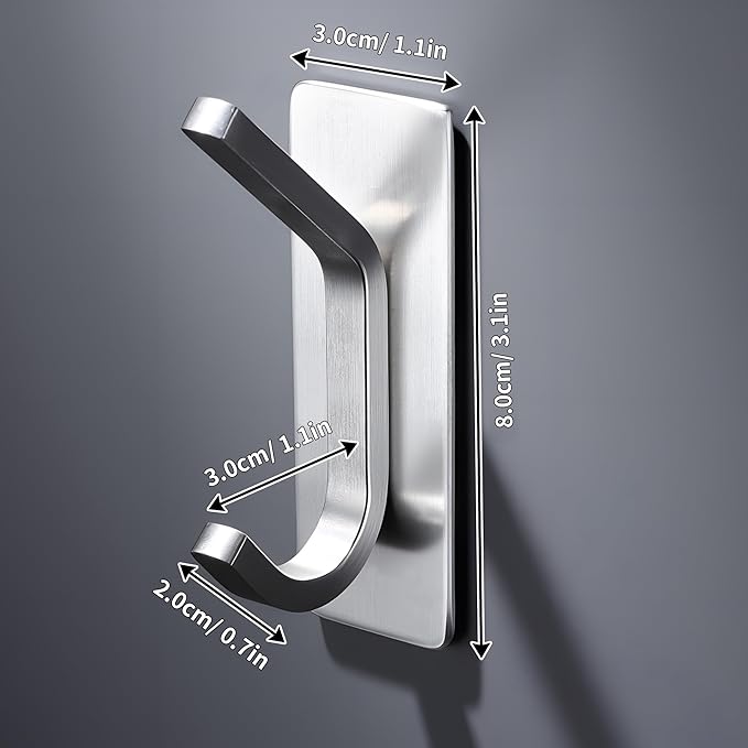DELITON Adhesive Towel Hooks for Bathroom