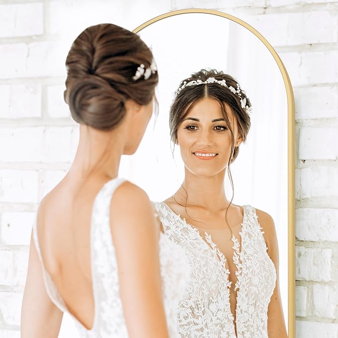 Sweetcrispy 59"x16" Arched Full Length Mirror, Leaning or Standing Full Body