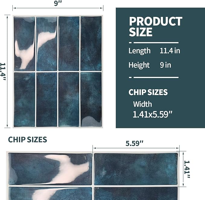 Peel and Stick Backsplash 3D Wall Tiles, Self-Adhesive, Oil Proof, Waterproof