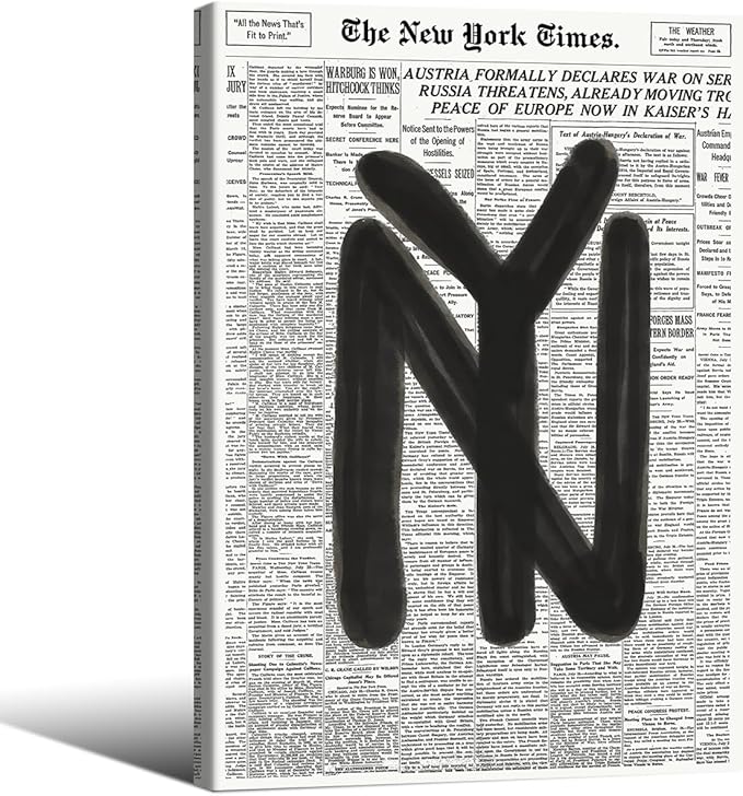 Black and White Newspaper Wall Art Vintage New York City Poster Trendy