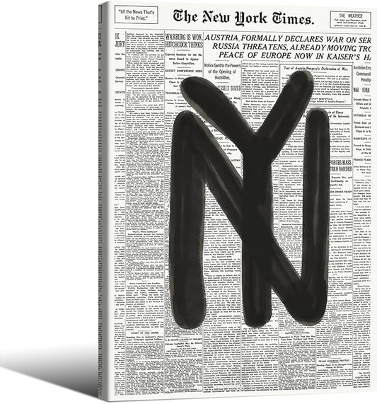 Black and White Newspaper Wall Art Vintage New York City Poster Trendy