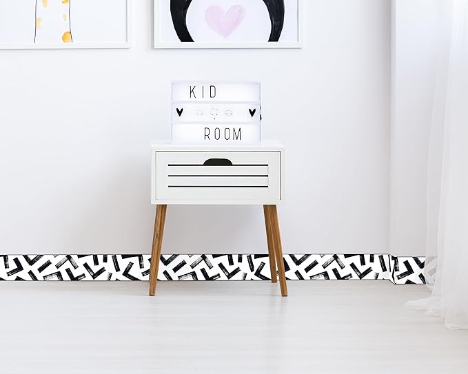 FLFK Black and White Design Wallpaper Border