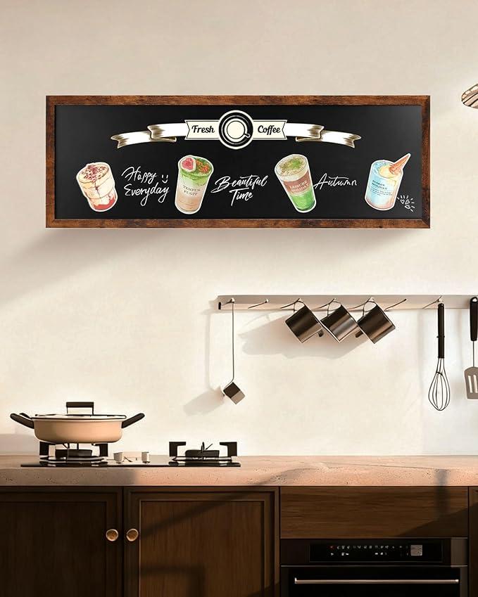 Magnetic Chalkboard for Wall, Long Chalk Board, Wall Hanging Menu for Restaurant
