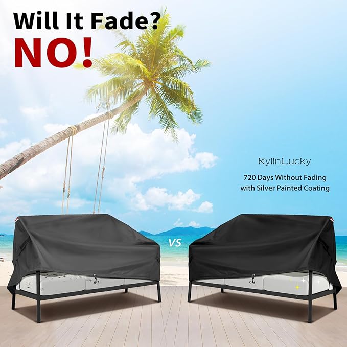 KylinLucky Outdoor Patio Sofa Cover fit 54 x 38 x 29 inch, 53 x 37, 52 x 36 Waterproof Weatherproof Heavy Duty 420D Garden Furniture Cover for Outside Sofa Couch