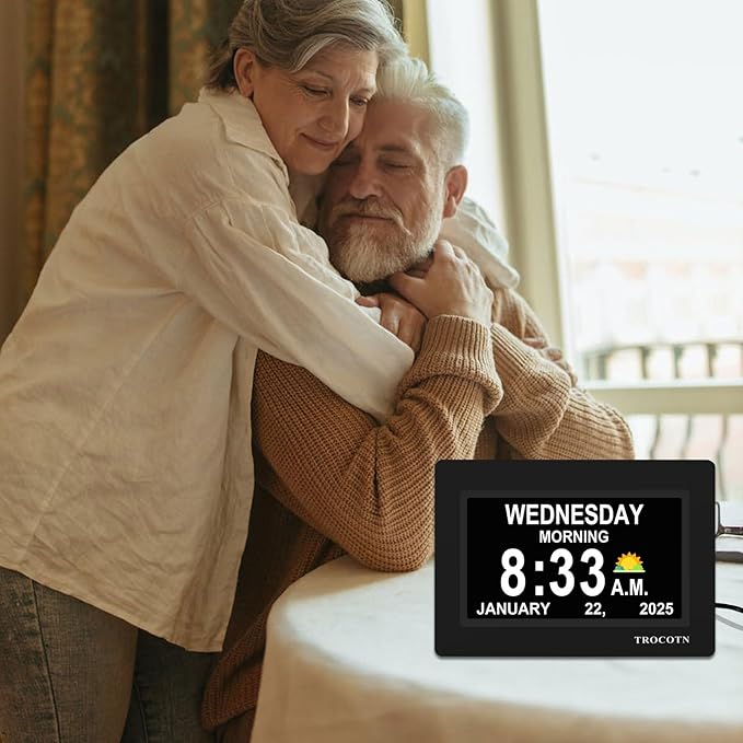 TROCOTN Dementia Clocks, Large Display Calendar Alarm Clock