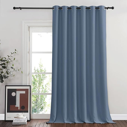 NICETOWN Sliding Door Curtain 108 inches Long, Grommet Blackout Patio Door