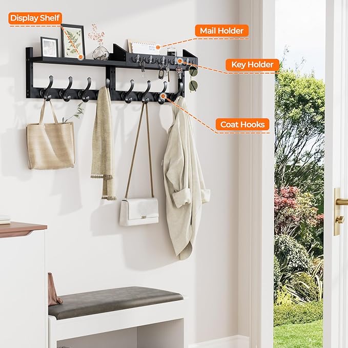 Evermagin 35" Coat Rack Wall Mount