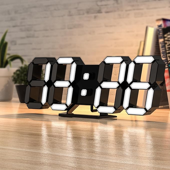 3D LED Clock Desk Alarm Clock Wall Clock