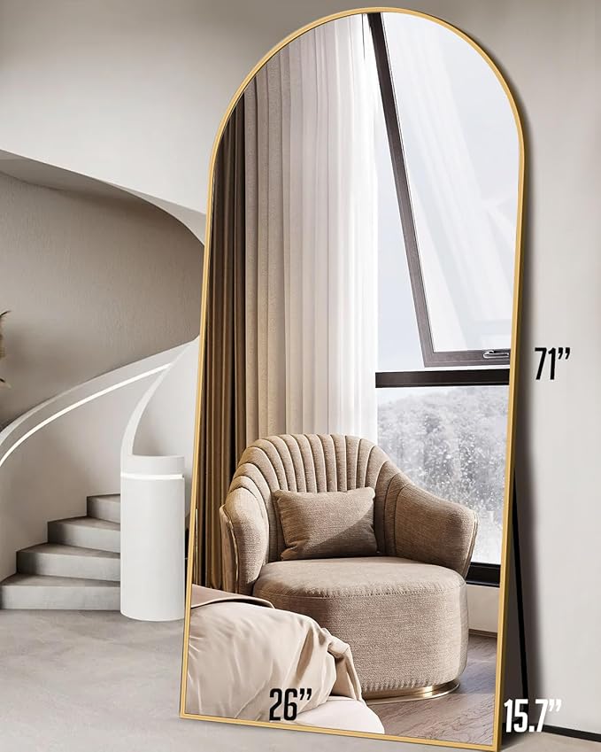 DMWOODFL 71"x26" Arched Full-Length Mirror