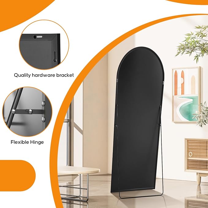 Arched Mirror Full Length, Upgraded 21"x64" Body Wall Mirrors
