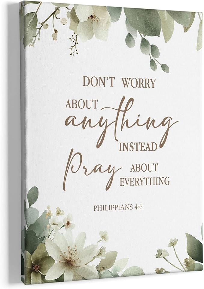 HIWX Christian Wall Decor, Religious Bible Verse Framed Canvas Painting Wall