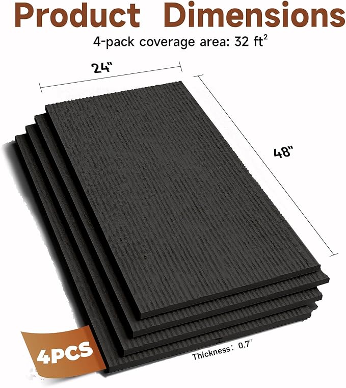 VooBang 4 Pack 3D Wall Panels, Waterfall Stone Texture PU Wall Panels, Accent